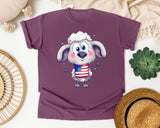 Patriotic Poodle Puppy graphic tee in Berry