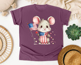 Mouse In Flag Outfit graphic tee in Berry