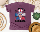 All American Grandma Grey graphic tee in Berry