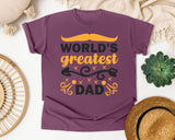 World's Greatest Dad Gold graphic tee in Berry