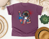 Love Patriotic Sunflower graphic tee in Berry