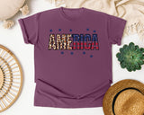 America Grey 3 graphic tee in Berry