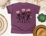 Three Skeletons With Flags graphic tee in Berry