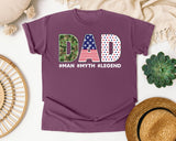 Dad Man Myth Legend Grey graphic tee in Berry