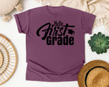 Hello First Grade graphic tee in Berry