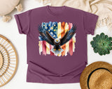 Eagle American Flag Grey graphic tee in Berry