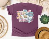 Time To Study graphic tee in Berry