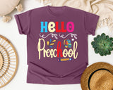 Hello Preschool Backpack graphic tee in Berry