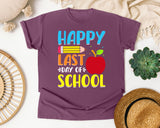 Happy Last Day Of School graphic tee in Berry