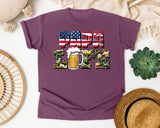 Papa Life Brown graphic tee in Berry