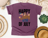 Happy 4th Of July White 3 graphic tee in Berry