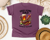 Grill King Dad Master Of The Flame Brown graphic tee in Berry