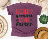 World's Greatest Father Farter Black 2 graphic tee in Berry