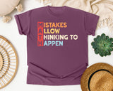Math Mistakes Allow Thinking To Happen graphic tee in Berry