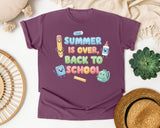 Summer Is Over Back To School graphic tee in Berry
