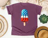 Patriotic Popsicle Drip graphic tee in Berry