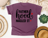 Fatherhood Nailed It White graphic tee in Berry