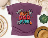 Best Dad Ever Grey graphic tee in Berry