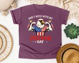 Don't Mess With My Freedom Day Red graphic tee in Berry
