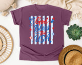 God Bless The USA White graphic tee in Berry
