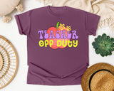 Teacher Off Duty Apple graphic tee in Berry