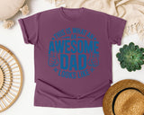 This Is What An Awesome Dad Looks Like Blue graphic tee in Berry