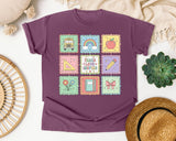 Teacher Icon Squares graphic tee in Berry