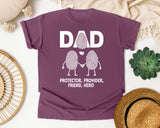 Dad Protector Provider Friend Hero White graphic tee in Berry