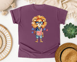 Lion In Flag Outfit graphic tee in Berry