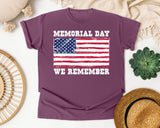 Memorial Day We Remember graphic tee in Berry