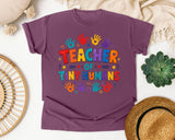 Teacher Of Tiny Humans Handprints graphic tee in Berry
