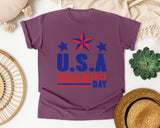 USA Independence Day graphic tee in Berry