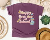 Happy First Day Of School Pastel graphic tee in Berry