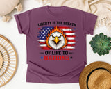 Liberty Is The Breath Of Life To Nations Grey graphic tee in Berry
