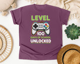 Level 100 Days Of School Unlocked graphic tee in Berry