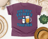 Our First Father's Day Together Grey graphic tee in Berry