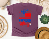 Let Freedom Bling Red graphic tee in Berry