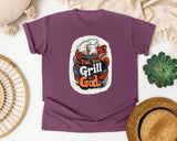 Dad Bod Grill God Brown 2 graphic tee in Berry