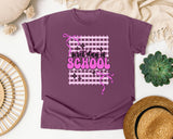 First Day Of School Pink Grid graphic tee in Berry