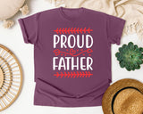 Proud Father White 3 graphic tee in Berry