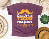 Dad Jokes You Mean Rad Jokes White graphic tee in Berry