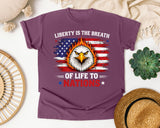 Liberty Is The Breath Of Life To Nations Red graphic tee in Berry