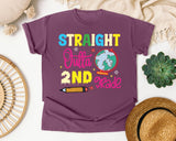 Straight Outta 2nd Grade Globe graphic tee in Berry