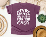 I've Loved My Class For 100 Days White 2 graphic tee in Berry