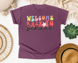 Welcome Back To School Retro graphic tee in Berry