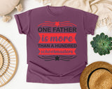 One Father Is More Than A Hundred Schoolmasters White 2 graphic tee in Berry