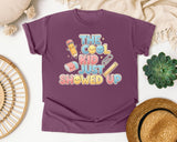 The Cool Kid Just Showed Up graphic tee in Berry