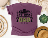 My Favorite Veteran Is My Dad Black graphic tee in Berry