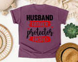 Husband Father Protector Hero graphic tee in Berry