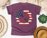 Patriotic Gear And Wrenches graphic tee in Berry